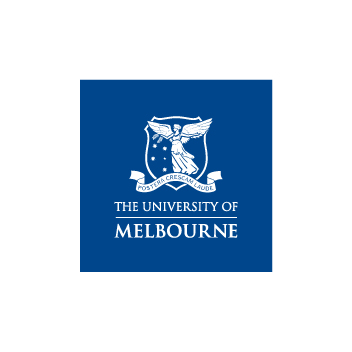 University of Melbourne Logo in blue and white